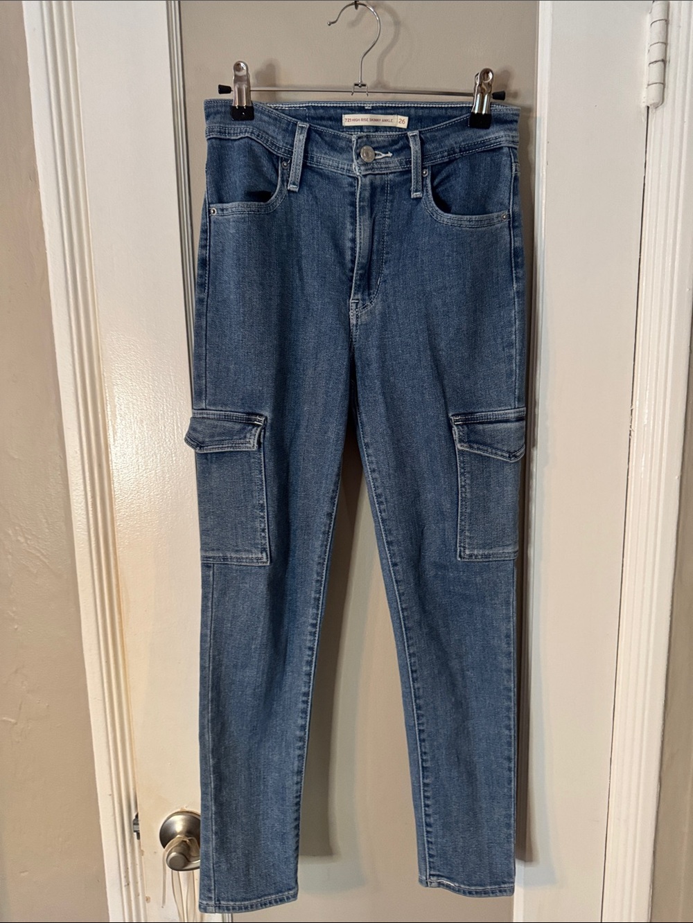 Women’s Levi’s 721 High Rise Skinny Ankle Cargo Jeans Sz 26